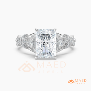 <b>Silver</b> <b>Emerald</b> Cut Moissanite <b>Ring</b> Elegant Womens Engagement Jewelry Luxury Fashion <b>Ring</b> NYC Style Gift - Product Image 5