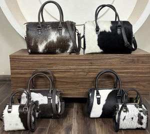 Premium Genuine Cowhide Leather Duffle <b>Bag</b> Handmade Western <b>Travel</b> <b>Weekender</b> Gym <b>Bag</b> Real Hair-on Hide Speedy Handbags for <b>Women</b> - Product Image 6