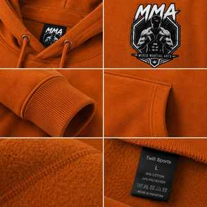 Sudadera con Capucha Personalizada con Logotipo de MMA para Hombre, Color Naranja, Corte Regular, Diseño con Bolsillos, Ropa Casual de Invierno, Antiarrugas, 100% - Product Image 4