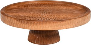 Support à dessert rond fait main avec un design sculpté, plateau à gâteau en bois avec couvercle en dôme pour la maison, la cuisine et la décoration de fête - Product Image 2