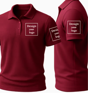 Logo personnalisé sur le devant, chemise rouge pour homme, manches courtes, coupe classique, vêtements décontractés, impression sérigraphique, tissu tricoté, 100% coton - Product Image 6