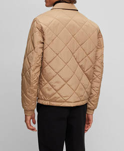 Spring and Autumn New Collection Windproof Zipper Turtleneck <b>Collar</b> Loose Fit Soft Shell Puffer <b>Jacket</b> Men's - Product Image 5