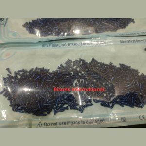 Perles de verre en forme de trompette BISONS Professional bleu foncé 2x6mm pour la fabrication de bracelets et de colliers - Product Image 1