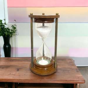 Meilleure catégorie : Grande horloge à sable antique en laiton doré, neuve, pour la décoration de la maison, du bureau ou de la table. - Product Image 5