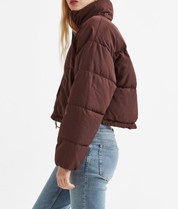 Long Sleeve crop top Water Resistant Breathable Eco-Friendly Dyed Cotton Wholesale Women's Winter Streetwear Puffer <b>Jackets</b> - Product Image 4