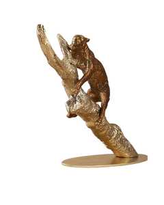 Décoration qui parle de modernité et de géométrie sauvage : Sculpture en laiton Panthère Rouge, faite à la main, écologique, décor artistique pour le sol, salon - Product Image 1