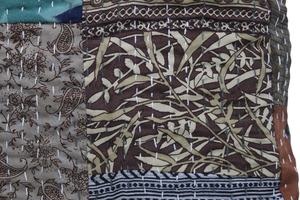 Funda de cojín Kantha de retazos Sari de seda funda de cojín Kantha decorativa de almohada Bohemia - Product Image 2