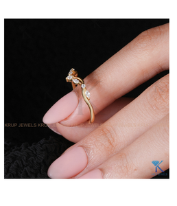 Anillo de Oro de 14K y 18K con Tiara de Diamantes Marquise y Redondos, Banda Chevron, para Mujer, para Aniversario de Bodas o Joyería de Cóctel, Joyería Fina - Product Image 6