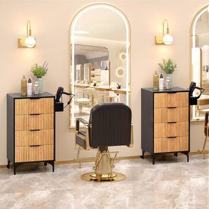 Gabinete de Almacenamiento Premium para Salón de Belleza |   Madera maciza con estructura metálica |   Belleza Profesional - Product Image 3