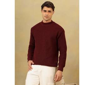 เสื้อสเวตเตอร์ไหมพรมสีพื้นสำหรับผู้ชาย แขนยาว 14 GG อะคริลิก เหมาะสำหรับใส่ในฤดูใบไม้ร่วง - Product Image 4