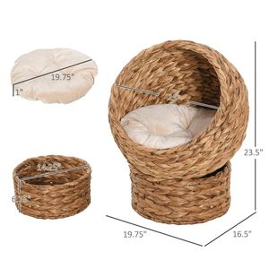 Cuccia per Gatti 50 cm L x 42 cm L x 59,75 cm H, Divano Imbottito per Animali Domestici, Cesto per Gatti Rimovibile e Lavabile - Product Image 1