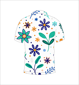เสื้อโปโลผู้ชายลายดอกไม้สีสันสดใส พิมพ์ลายทั้งตัว แขนสั้น สไตล์ลำลอง สำหรับเล่นกอล์ฟ - Product Image 3