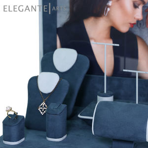 ตู้โชว์เครื่องประดับหนังกลับสีน้ำเงิน PU - Product Image 1