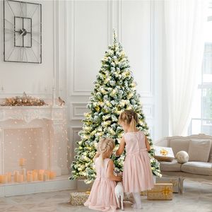 Albero di Natale Artificiale Premium Innevato da 1,8 Metri Pre-Illuminato con Funzione a Cerniera - Product Image 6