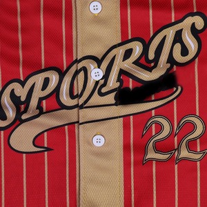 Camiseta de Béisbol Personalizada para Hombre, a Rayas, Manga Corta, Bordada, Deportiva, con 22 Botones en la Parte Delantera, Corte Regular, para Adultos - Product Image 4