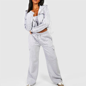 Plus Size Polyester / Cotton Made Women Crop Top Tracksuits Pakistan Made Best Price Women Crop Top Tracksuits - Product Image 4