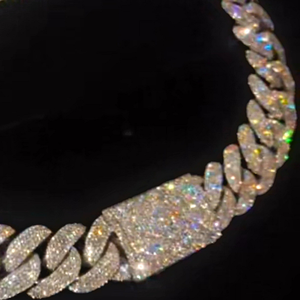 Collar de Cadena Cubana con Perlas de Agua Dulce y Moissanita de Corte Brillante Redondo, Plata 925, Joyería Hip Hop para Hombre y Mujer - Product Image 4