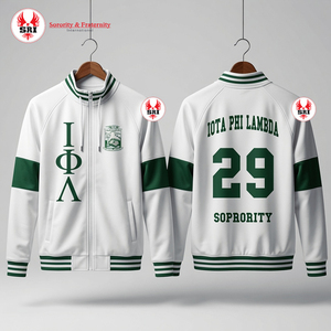 Iota phi Lambda เสื้อแจ็กเก็ตแขนยาวผ้าฟลีซปักลายสำหรับสตรีเสื้อแจ็กเก็ตแบบสั่งทำสำหรับสโมสร - Product Image 1