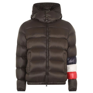 Men's Blue Down Puffer Jacket With Hood Stand Collar Button Closure Casual Winter <b>Coat</b> Thick Regular Fit Solid Color Filled <b>Coat</b> - Product Image 4