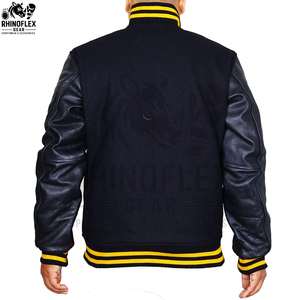 Veste universitaire en cuir de créateur pour hommes, grande taille, légère et décontractée, vente en gros - Product Image 2