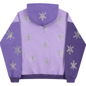 Sweat à capuche zippé imprimé personnalisé motif épée croisée, 100% coton molletonné, bicolore, streetwear, avec graphique en strass, vente en gros - Product Image 3