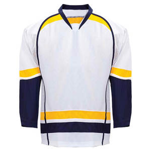 Jersey de Hockey sobre Hielo Sublimado Personalizado, Ecológico, Cuello en V, Manga Larga, Bordado 3D, Color Personalizado, Nombre del Equipo, Número, Unisex - Product Image 2