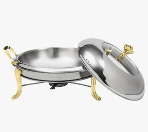 Trendy 14 Round Chafing Dish 2 Quart Stainless Steel <b>Buffet</b> Food <b>Warmer</b>, Round Chafer Set At Cheap Price - Product Image 4