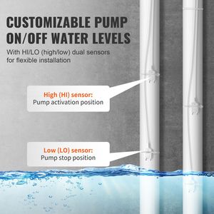 Allarme per pompa di scarico estesa da 5 m per interni/esterni con sensori di livello del liquido HI/LO e allarme sonoro da 85 dB per fossa settica con livello elevato dell'acqua - Product Image 3