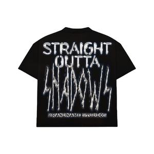 T-shirt graphique noir premium pour homme, imprimé chien Pitbull, streetwear, manches courtes, coupe oversize, décontracté, vente en gros - Product Image 3