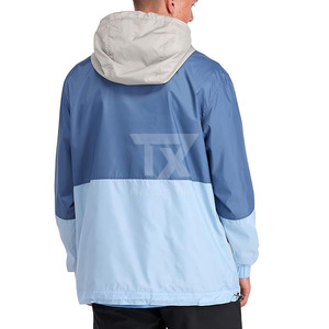 Customizable Canvas Stand Collar Men's Casual Zippered <b>Waterproof</b> Windbreaker Hooded <b>Jacket</b> for Autumn Outdoor Use - Product Image 5