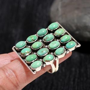 Fashionable Natural Mohave <b>Turquoise</b> 925 Sterling Silver Gemstone Handmade Silver <b>Ring</b> Jewelry Wholesale Factory Price - Product Image 1
