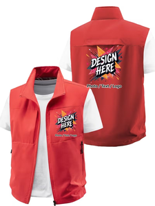 Customized Men's Vest Winter Fashion Outdoor Multi-Pocket Sports Photography Casual Sleeveless <b>Jacket</b> Solid Color Waterproof - Product Image 6