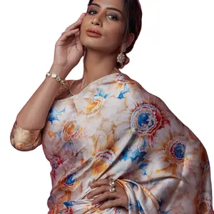 Yaz özel hafif ağırlıklı ithal hint ipek Saree ipek Saree tasarımcı Sari ucuz anma