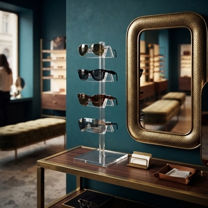 Modern Removable Heavy Duty Acrylic Sunglass <b>Display</b> Stand Clear Eyewear <b>Display</b> Rack for Optical Retail Store Counter - Product Image 4