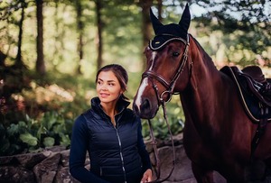 Chaleco Acolchado sin Mangas para Mujer con Cierre de Cremallera, Cortavientos, Color Sólido, para Montar a Caballo - Product Image 2
