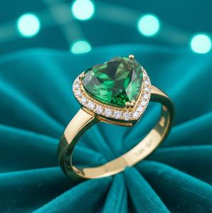 Anillo de cóctel de plata de ley 925 chapado en oro de 18 quilates con gema verde hidro y circonitas cúbicas, de moda, para mujer, talla US 6, 2026 - Product Image 3