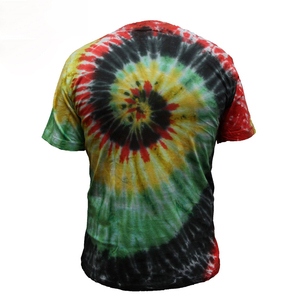 Camiseta de Manga Corta Tie-Dye para Hombre, Cuello Redondo, Corte Regular, Algodón Tejido, Ropa Casual, Verde - Product Image 4