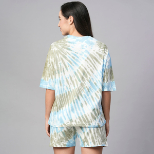 Quick Dry New <b>Tie</b> <b>Dye</b> Design Printing Women's Twin <b>Set</b> Most Selling Comfortable Fitted 2 Piece T-Shirts & Shorts <b>Sets</b> For Women - Product Image 4