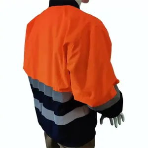 Men Long Sleeve Reflective Security <b>Working</b> <b>Jacket</b> Waterproof Protective Safety <b>Construction</b> Reflector Tape <b>Jackets</b> - Product Image 3