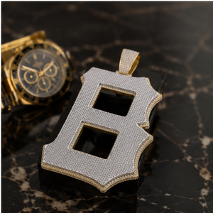 Trendy Rapper's Hip Hop Jewelry Custom Iced 925 Solid <b>Silver</b> Bling Diamond Moissanite A-Z <b>Initial</b> Big Letter <b>Pendant</b> Men <b>Pendant</b> - Product Image 3