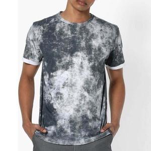 Camiseta Personalizada con Efecto Desgastado, 100% Algodón, Cuello Redondo, Tejido Grueso, Corte Regular, Estilo Urbano Vintage, Tallas Grandes para Hombre - Product Image 1