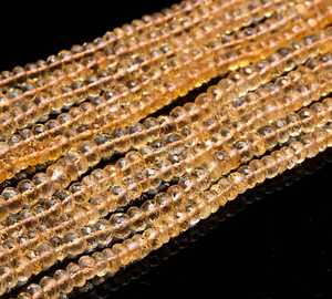 Natural Citrine Rondelle Faceted Beads For Jewelry Making 5-6MM Citrine Gemstone Faceted Beads 10 Inch For Jewelry Making Bulk - Product Image 4