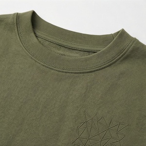 Conjunto de 2 Piezas de Punto Verde Oliva para Mujer, Camiseta de Manga Corta con Cuello Redondo y Pantalones Cortos con Cordón por Encima de la Rodilla, Corte Holgado Informal - Product Image 4