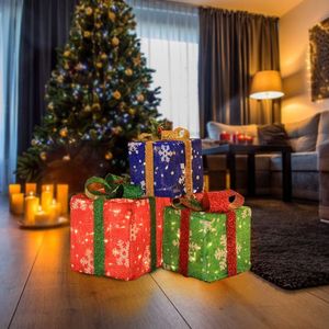 3pcs 60-Light Snowflake Battery-Type Christmas Lights Medium Coarse Cloth for Garden Gift Box Decoration - Product Image 3