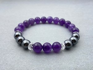 Star Vintage Luxury 14K Gold Plated Sterling Silver Amethyst Beaded Strand Hand Carved Women's <b>Bracelet</b> October Birthstone Gift - Product Image 3