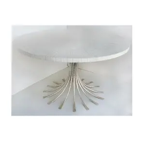 Hot Selling Couch tisch Hersteller Metall Aluminium rahmen Dekorative White Top Couch tisch Möbel für den Garten