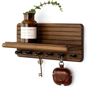 Porta llaves artesanal de madera de pino con soportes de hierro - Venta al por mayor desde India - Product Image 1