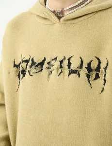Sweat-shirt à capuche surdimensionné pour homme, tricoté 100 % coton, imprimé numérique, motif squelette au dos, respirant, avec poche, pour l'hiver, décontracté - Product Image 5