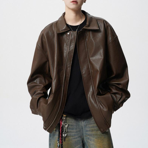 Chaqueta de Cuero Casual para Hombre, Invierno, Alta Calidad, Precio al por Mayor, Nueva Moda, Corte Ajustado, Cómoda, Proveedor - Product Image 1