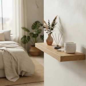 Modern Dark Wooden Adjustable <b>Floating</b> <b>Wall</b> <b>Shelf</b> Back Panel Single Tier <b>Wall</b> Mounted Flower Pot Holder for Living Room Storage - Product Image 3
